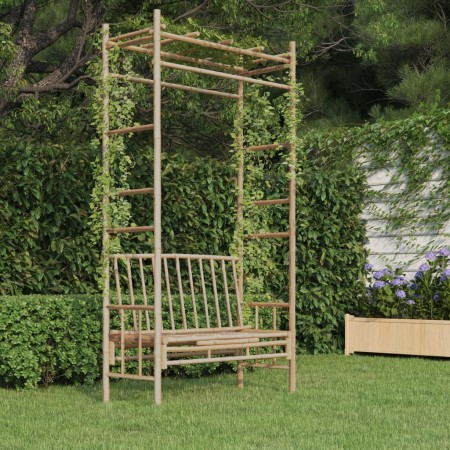 Banco de jardín con pérgola bambú 116 cm en Bancos de jardín | Comprar online en Foru.es
