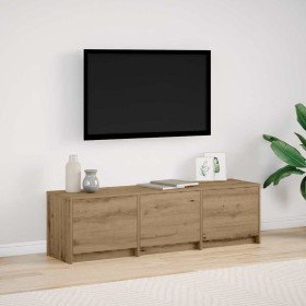 Gabinete de TV con LEDs Roble Artesanal 140 x 34 x 40 cm en Muebles TV | Comprar online en Foru.es