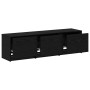 Gabinete de TV con LEDs con cajón Roble Negro 140 x 34 x 40 cm en Muebles TV | Comprar online en Foru.es