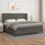 Cama box spring con colchón cuero sintético gris 200x200 cm de vidaXL, Camas y somieres - Ref: Foro24-3129055, Precio: 774,29...