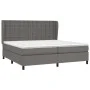 Cama box spring con colchón cuero sintético gris 200x200 cm de vidaXL, Camas y somieres - Ref: Foro24-3129055, Precio: 774,29...