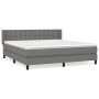 Cama box spring con colchón tela gris oscuro 180x200 cm de vidaXL, Camas y somieres - Ref: Foro24-3130050, Precio: 617,62 €, ...