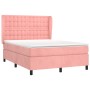 Cama box spring con colchón terciopelo rosa 140x200 cm de vidaXL, Camas y somieres - Ref: Foro24-3129458, Precio: 525,07 €, D...