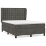 Cama box spring con colchón terciopelo gris oscuro 140x190 cm de vidaXL, Camas y somieres - Ref: Foro24-3129448, Precio: 530,...