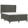 Cama box spring con colchón terciopelo gris oscuro 140x190 cm de vidaXL, Camas y somieres - Ref: Foro24-3129448, Precio: 530,...