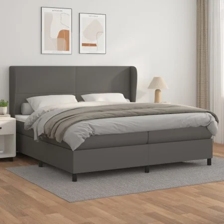Boxspringbett mit grauer Kunstledermatratze 200x200 cm von vidaXL, Betten und Lattenroste - Ref: Foro24-3128935, Preis: 779,9...