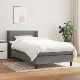 Box spring bed with dark gray fabric mattress 100x200 cm by vidaXL, Beds and slatted bases - Ref: Foro24-3129610, Price: 318,...