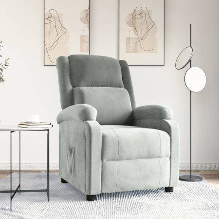 Sillón reclinable de terciopelo gris claro en Sillones | Comprar online en Foru.es