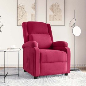Sillón reclinable de terciopelo rojo tinto en Sillones | Comprar online en Foru.es