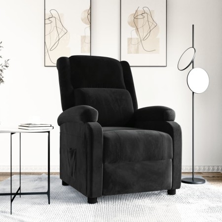 Sillón reclinable de terciopelo negro en Sillones | Comprar online en Foru.es