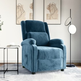 Sillón reclinable de terciopelo azul en Sillones | Comprar online en Foru.es