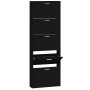 Mueble zapatero madera contrachapada negro 59x17x169 cm en Zapateros y organizadores de calzado | Comprar online en Foru.es