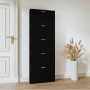 Mueble zapatero madera contrachapada negro 59x17x169 cm en Zapateros y organizadores de calzado | Comprar online en Foru.es