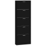 Mueble zapatero madera contrachapada negro 59x17x169 cm en Zapateros y organizadores de calzado | Comprar online en Foru.es