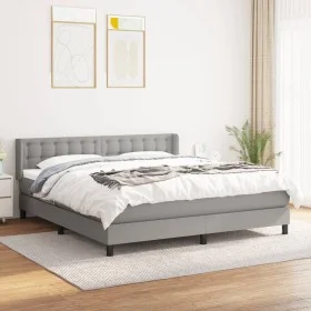Boxspringbett mit hellgrauer Stoffmatratze 180x200 cm von vidaXL, Betten und Lattenroste - Ref: Foro24-3130049, Preis: 554,24...