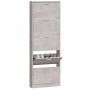 Mueble zapatero madera contrachapada gris hormigón 59x17x169 cm en Zapateros y organizadores de calzado | Comprar online en Foru