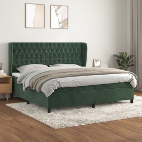 Cama box spring con colchón terciopelo verde oscuro 200x200 cm de vidaXL, Camas y somieres - Ref: Foro24-3129414, Precio: 806...