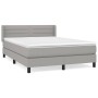Cama box spring con colchón tela gris claro 140x200 cm de vidaXL, Camas y somieres - Ref: Foro24-3129793, Precio: 436,74 €, D...