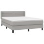 Cama box spring con colchón tela gris claro 140x200 cm de vidaXL, Camas y somieres - Ref: Foro24-3129793, Precio: 436,74 €, D...