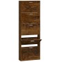 Mueble zapatero madera contrachapada roble ahumado 59x17x169 cm en Zapateros y organizadores de calzado | Comprar online en Foru