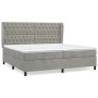 Cama box spring con colchón terciopelo gris claro 200x200 cm de vidaXL, Camas y somieres - Ref: Foro24-3129411, Precio: 723,1...