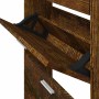 Mueble zapatero madera contrachapada roble ahumado 59x17x169 cm en Zapateros y organizadores de calzado | Comprar online en Foru