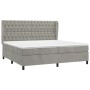 Cama box spring con colchón terciopelo gris claro 200x200 cm de vidaXL, Camas y somieres - Ref: Foro24-3129411, Precio: 723,1...