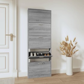 Mueble zapatero madera contrachapada gris Sonoma 59x17x169 cm en Zapateros y organizadores de calzado | Comprar online en Foru.e