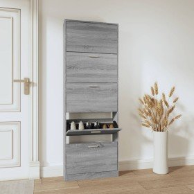 Mueble zapatero madera contrachapada gris Sonoma 59x17x169 cm en Zapateros y organizadores de calzado | Comprar online en Foru.e