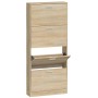 Mueble zapatero madera contrachapada color roble 59x17x150 cm en Zapateros y organizadores de calzado | Comprar online en Foru.e