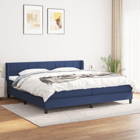 Cama box spring con colchón tela azul 200x200 cm de vidaXL, Camas y somieres - Ref: Foro24-3129743, Precio: 605,16 €, Descuen...