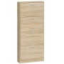 Mueble zapatero madera contrachapada color roble 59x17x150 cm en Zapateros y organizadores de calzado | Comprar online en Foru.e