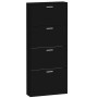 Mueble zapatero madera contrachapada negro 59x17x150 cm en Zapateros y organizadores de calzado | Comprar online en Foru.es
