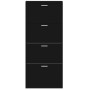 Mueble zapatero madera contrachapada negro 59x17x150 cm en Zapateros y organizadores de calzado | Comprar online en Foru.es