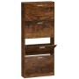 Mueble zapatero madera contrachapada roble ahumado 59x17x150 cm en Zapateros y organizadores de calzado | Comprar online en Foru