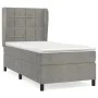 Box spring bed with light gray velvet mattress 90x190 cm by vidaXL, Beds and slatted bases - Ref: Foro24-3129189, Price: 319,...
