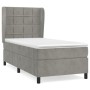 Cama box spring con colchón terciopelo gris claro 90x190 cm de vidaXL, Camas y somieres - Ref: Foro24-3129189, Precio: 345,25...