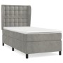 Cama box spring con colchón terciopelo gris claro 100x200 cm de vidaXL, Camas y somieres - Ref: Foro24-3129435, Precio: 344,8...