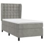 Cama box spring con colchón terciopelo gris claro 100x200 cm de vidaXL, Camas y somieres - Ref: Foro24-3129435, Precio: 344,8...