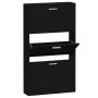Mueble zapatero madera contrachapada negro 59x17x108 cm en Zapateros y organizadores de calzado | Comprar online en Foru.es