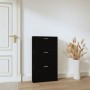 Mueble zapatero madera contrachapada negro 59x17x108 cm en Zapateros y organizadores de calzado | Comprar online en Foru.es