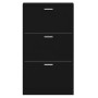 Mueble zapatero madera contrachapada negro 59x17x108 cm en Zapateros y organizadores de calzado | Comprar online en Foru.es