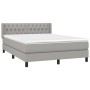 Cama box spring con colchón tela gris claro 140x200 cm de vidaXL, Camas y somieres - Ref: Foro24-3129953, Precio: 433,36 €, D...