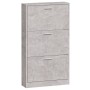 Mueble zapatero madera contrachapada gris hormigón 59x17x108 cm en Zapateros y organizadores de calzado | Comprar online en Foru