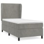 Cama box spring con colchón terciopelo gris claro 100x200 cm de vidaXL, Camas y somieres - Ref: Foro24-3129075, Precio: 329,4...