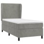 Cama box spring con colchón terciopelo gris claro 100x200 cm de vidaXL, Camas y somieres - Ref: Foro24-3129075, Precio: 329,4...