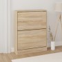 Zapatero de roble 59x17x81 cm Madera de ingeniería en Zapateros y organizadores de calzado | Comprar online en Foru.es