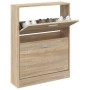 Zapatero de roble 59x17x81 cm Madera de ingeniería en Zapateros y organizadores de calzado | Comprar online en Foru.es