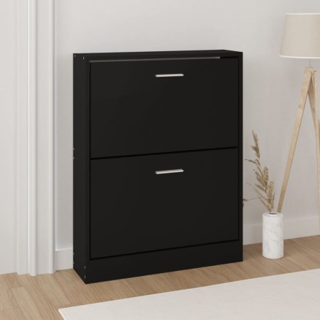 Mueble zapatero madera contrachapada negro 59x17x81 cm en Zapateros y organizadores de calzado | Comprar online en Foru.es