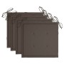 Sillas de jardín 4 uds con cojines gris taupe madera de teca en Sillas de jardín | Comprar online en Foru.es